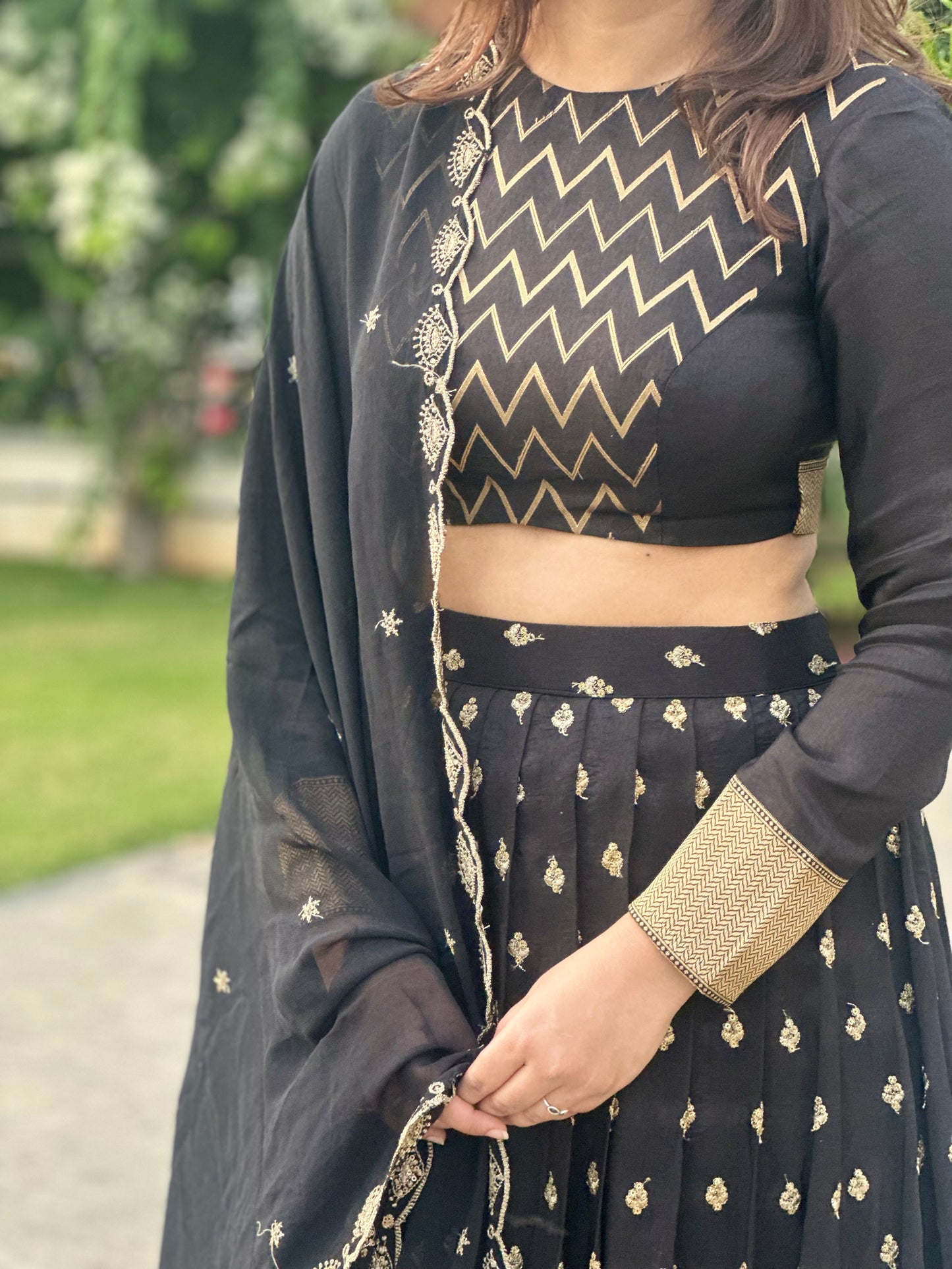 Midnight Zari Lehenga