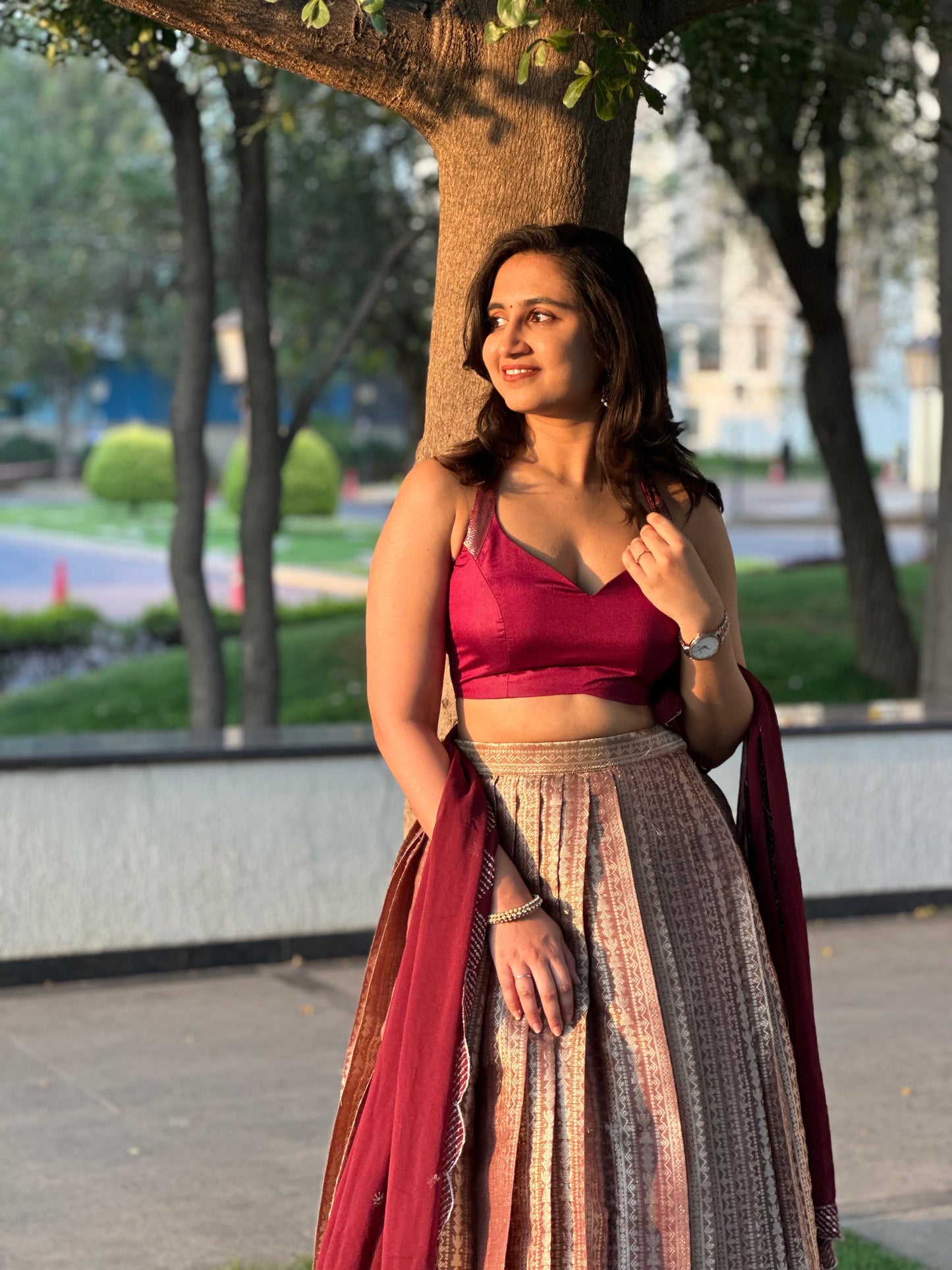 Rosette Gleam Lehenga