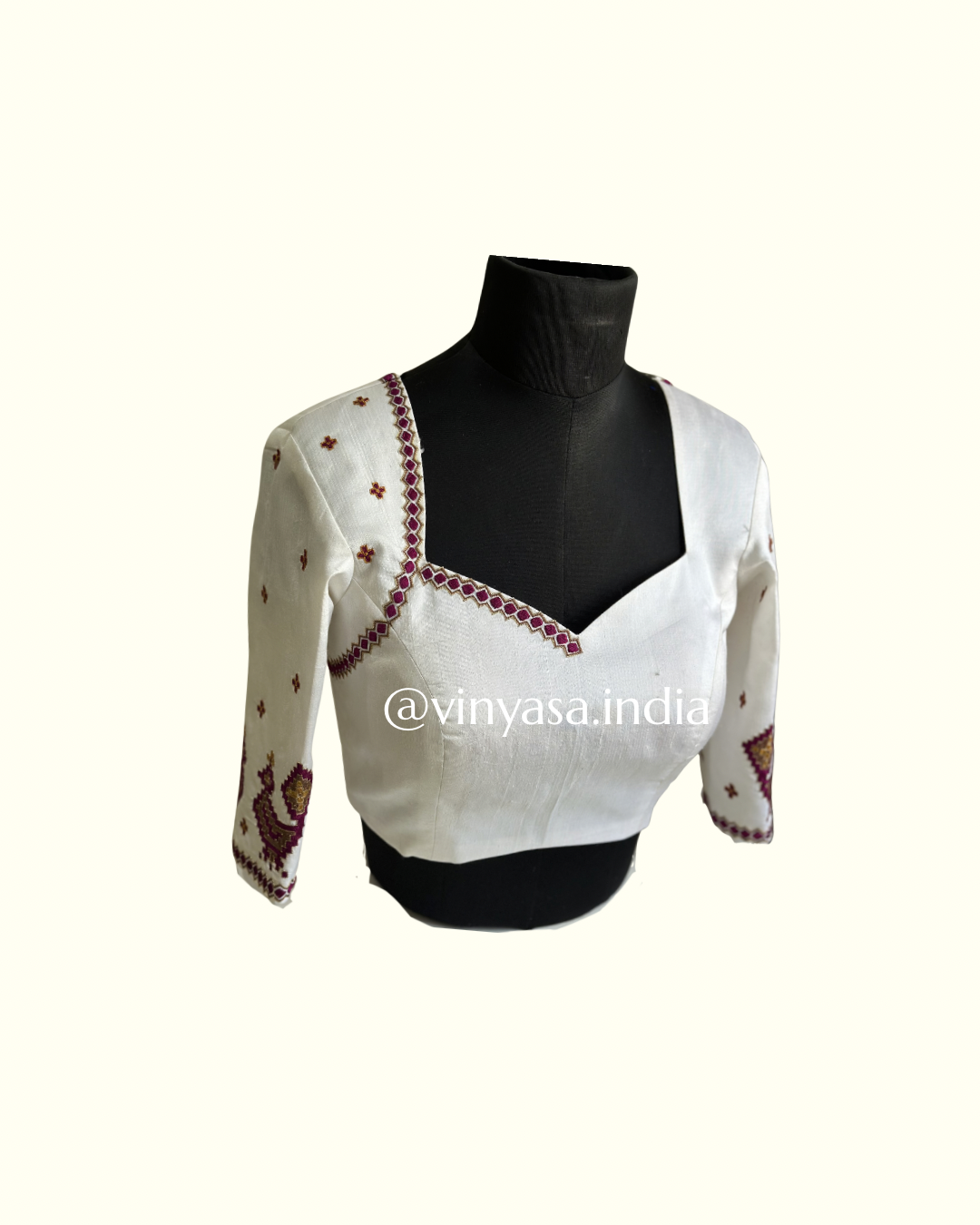 Crimson Motif Blouse