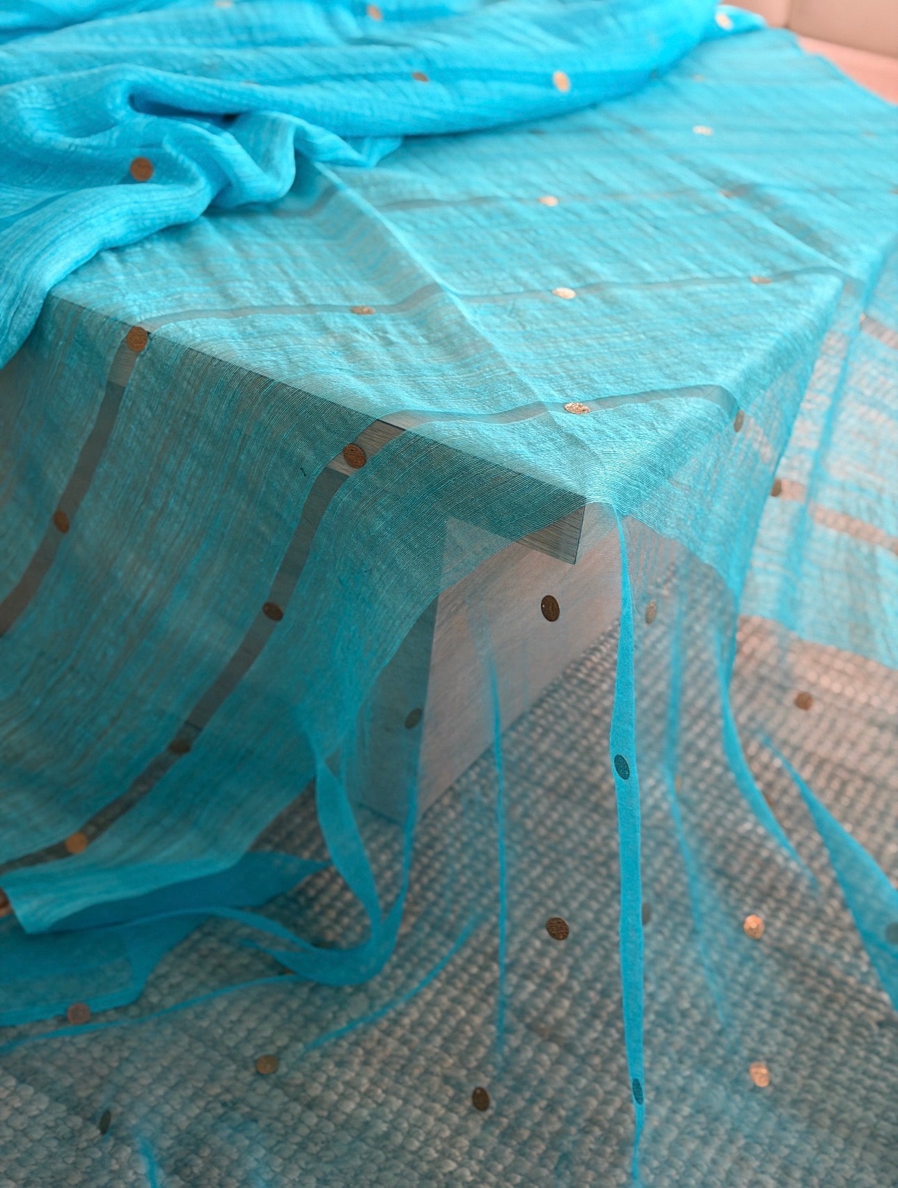 Aqua Sheen Saree