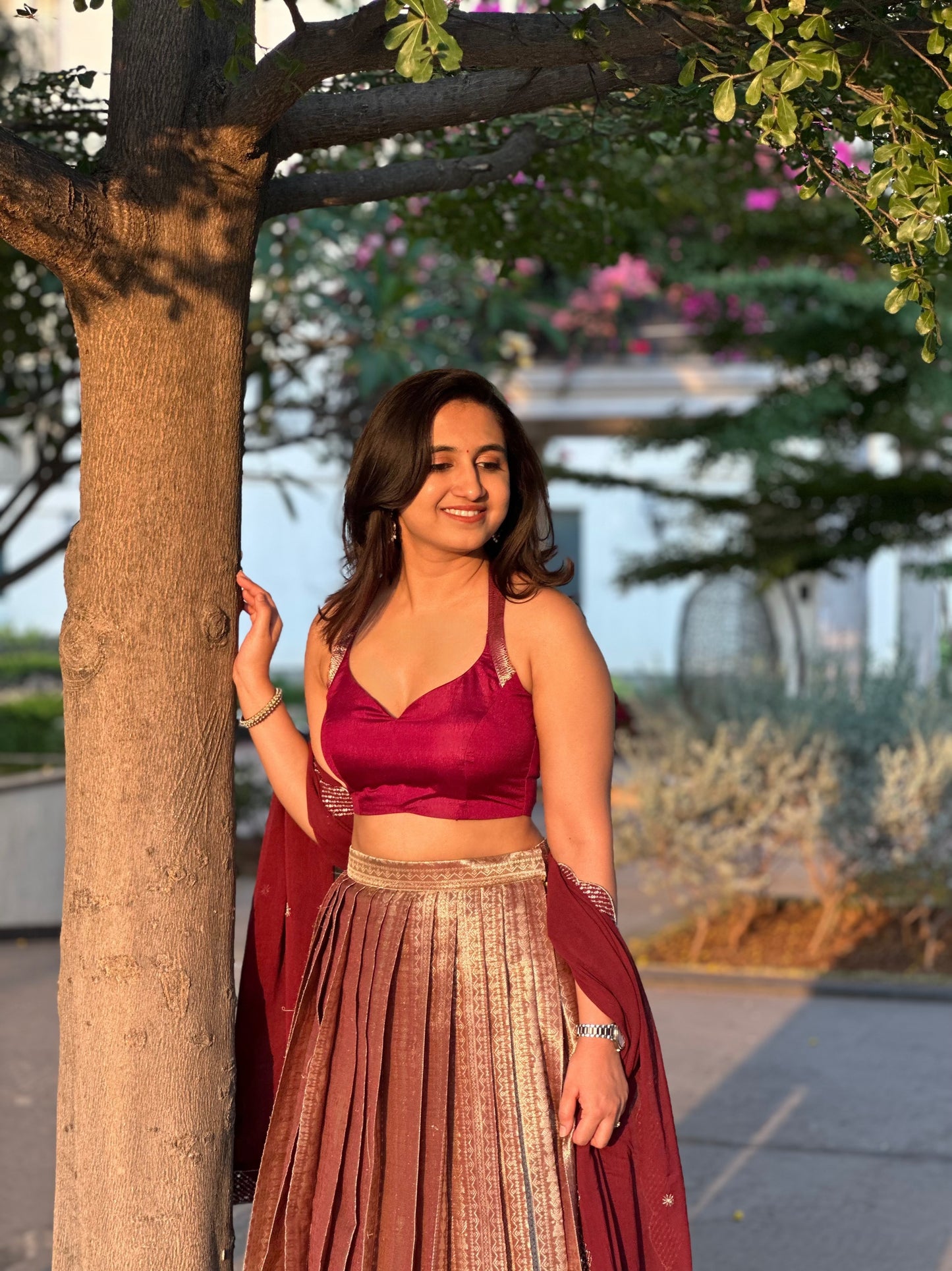 Rosette Gleam Lehenga