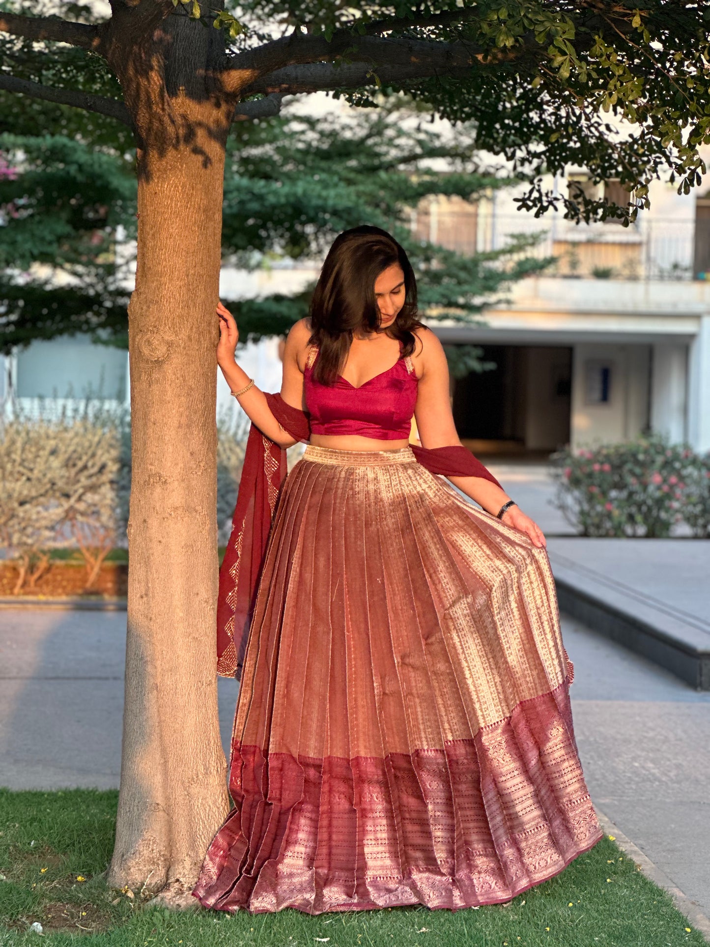 Rosette Gleam Lehenga