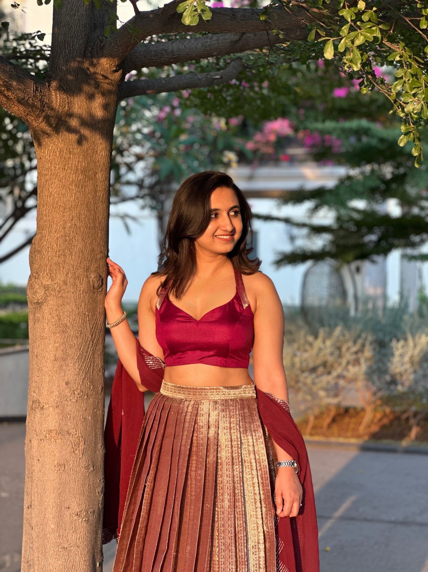 Rosette Gleam Lehenga