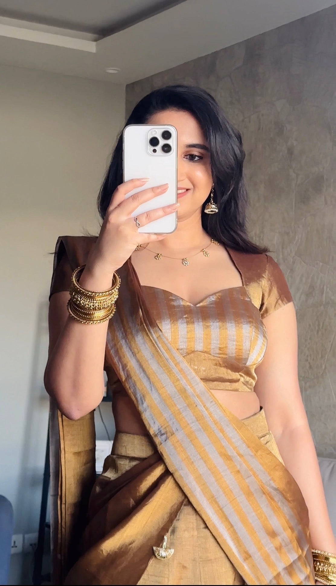 Golden Drape Lehenga