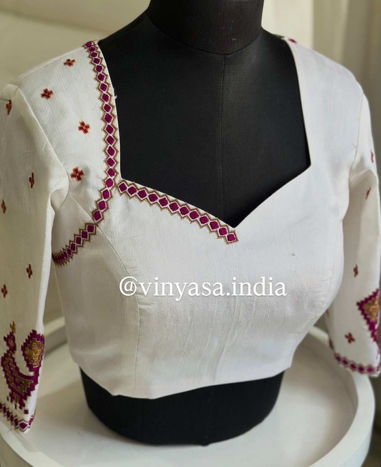 Crimson Motif Blouse