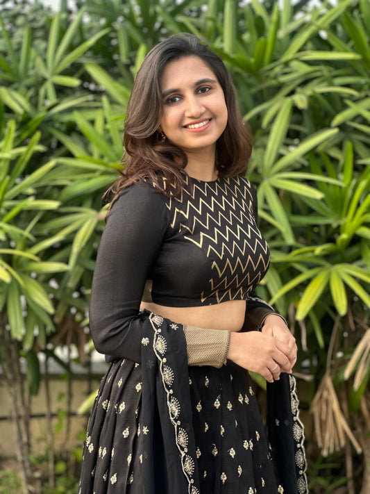 Midnight Zari Lehenga