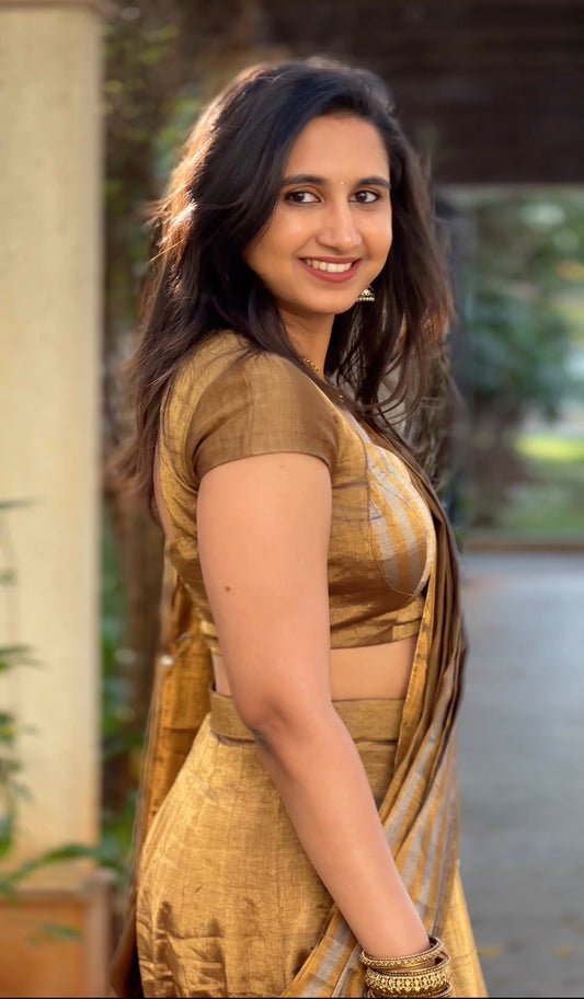 Golden Drape Lehenga