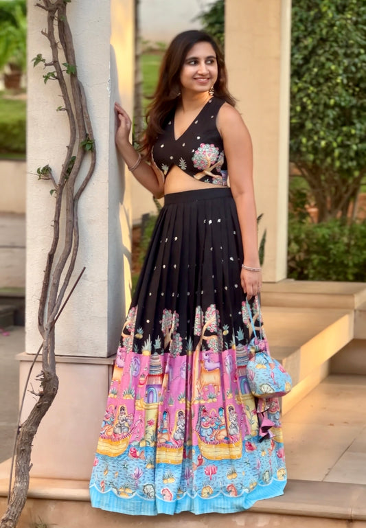 Noir Folklore Lehenga