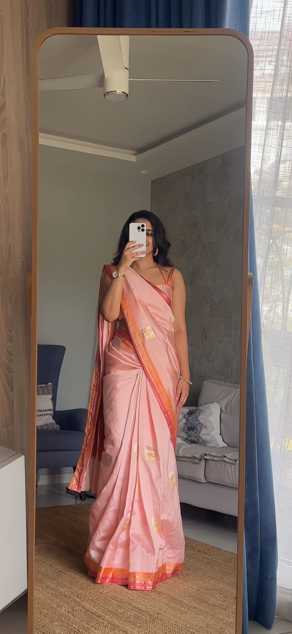 Blush Coral Banarasi Saree